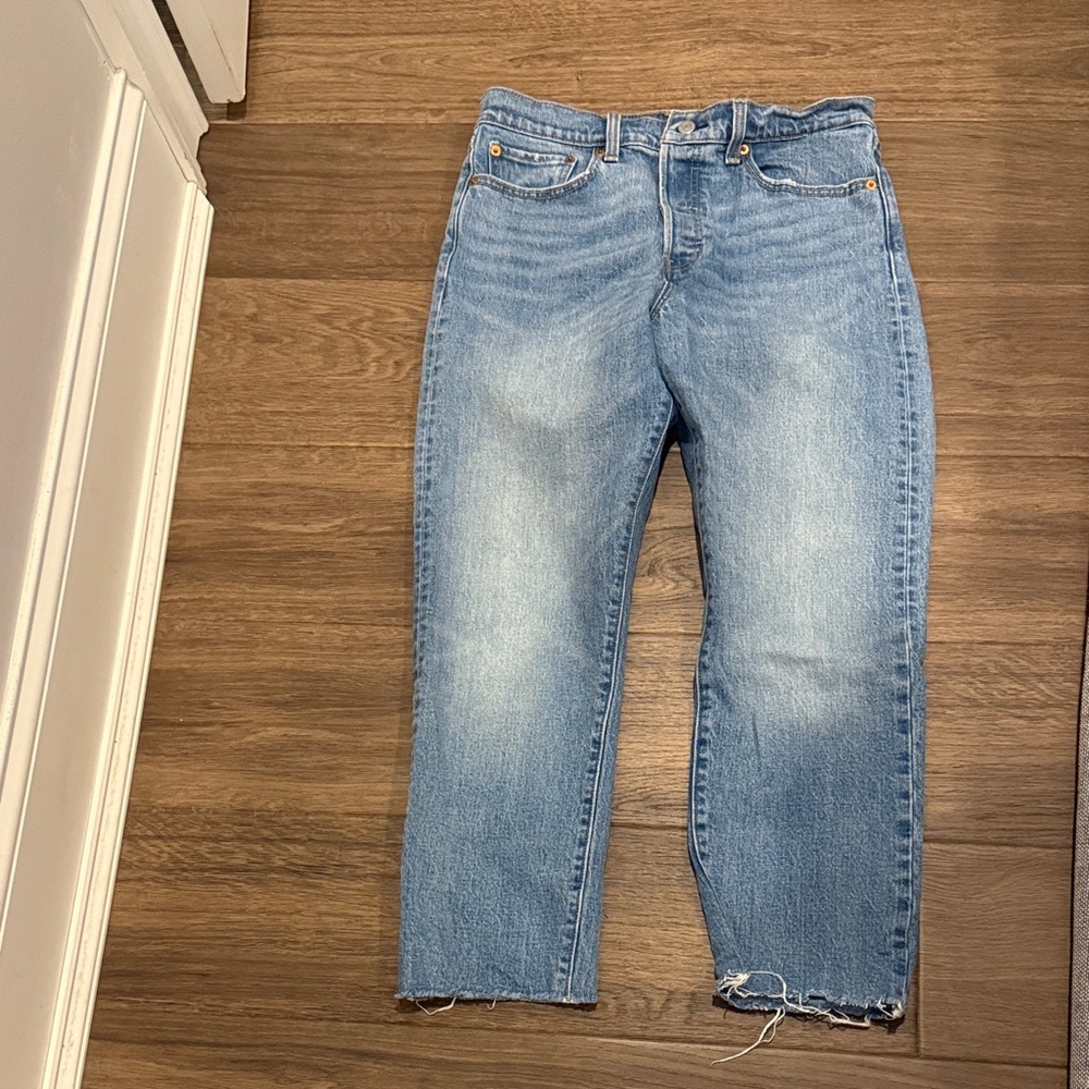 Levi's Light Blue Straight Leg Ankle Jeans